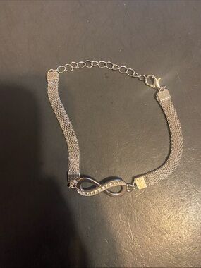 Silver Infinity Crystal Mesh Bracelet - Women Jewelry